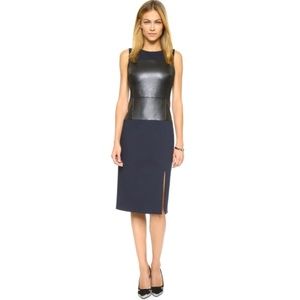 Saks 4.collective Spectator Two-tone Faux Leather Dress